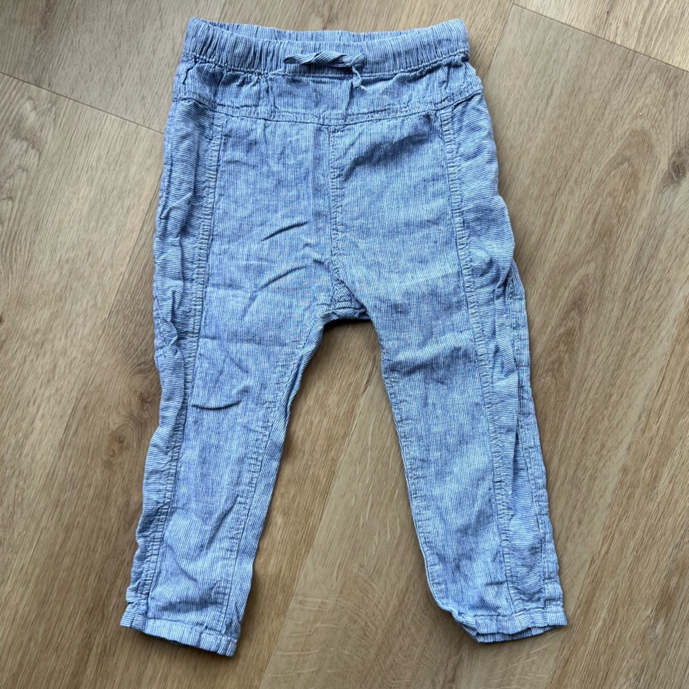 H&M Toddler Blue/White Striped Linen Pants